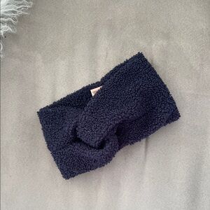 Cozy Sherpa Twist Headband Dark Blue